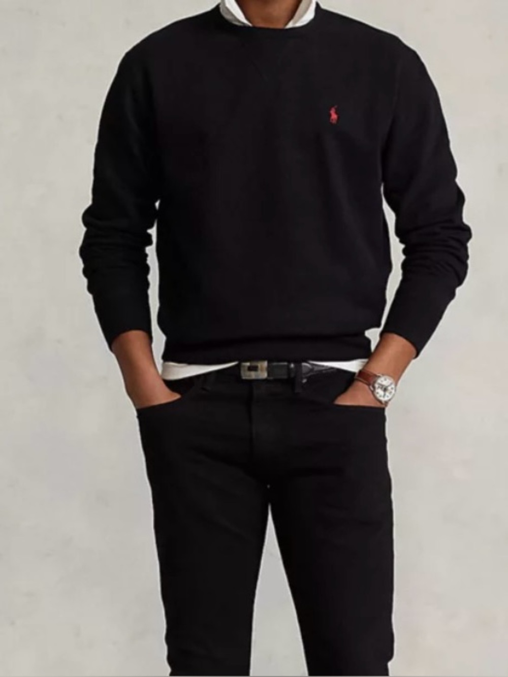NWT Polo Ralph Lauren Men’s Navy Crewneck Sweater with Red Pony Size M